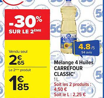 Mélange 4 Huiles CARREFOUR CLASSIC