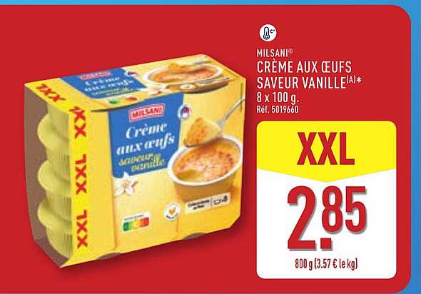 Milsani Crème aux oeufs saveur vanille