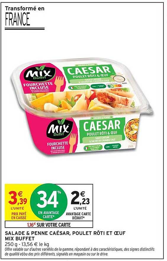 Mix Buffet Caesar Poulet Roti & Oeuf