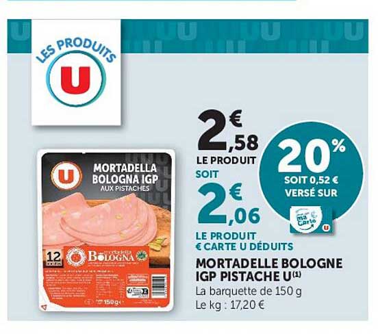 MORTADELLE BOLOGNA IGP PISTACHE U 1)