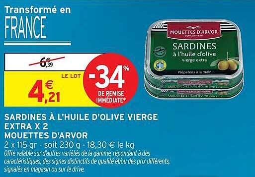 Mouettes d’Armor Sardines à l’huile d’olive vierge extra x 2