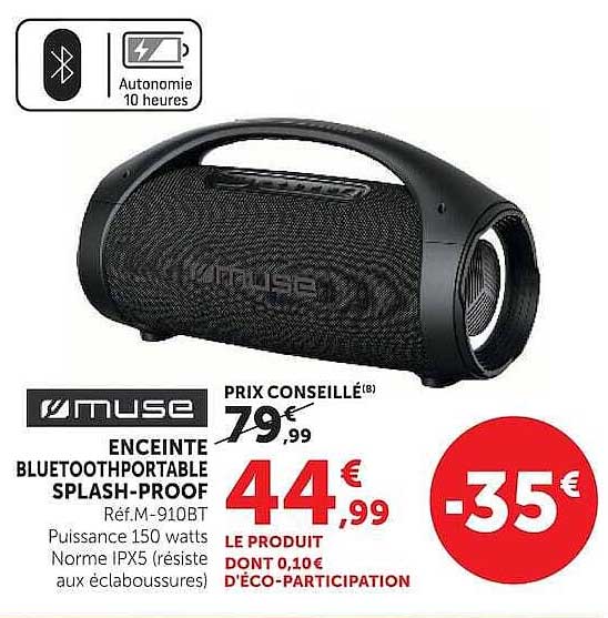 Muse ENCEINTE BLUETOOTHPORTABLE SPLASH-PROOF