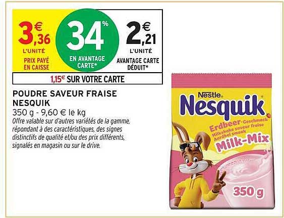 Nesquik Poudre Saveur Fraise
