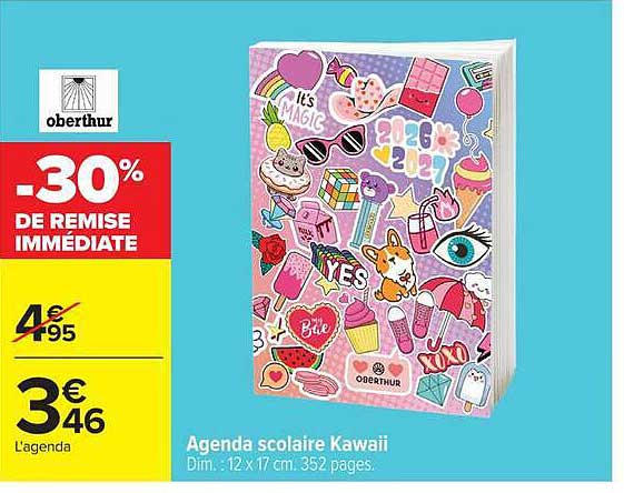 Oberthur Agenda scolaire Kawaii