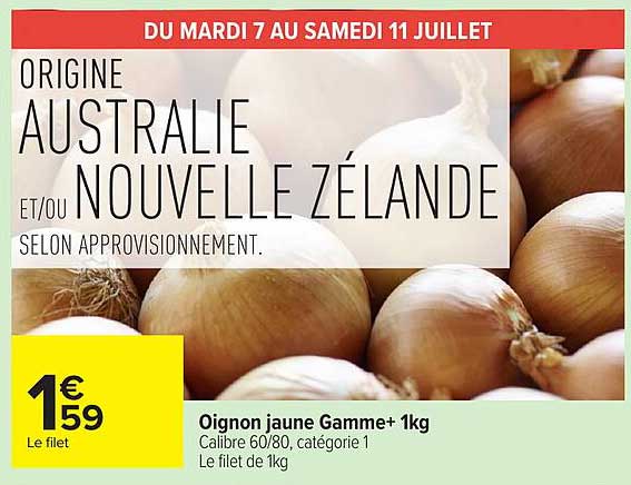 Oignon jaune Gamme+ 1kg