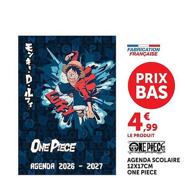One Piece AGENDA SCOLAIRE 12X17CM ONE PIECE