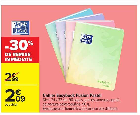 Oxford Cahier Easybook Fusion Pastel