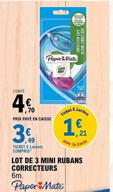 Paper Mate LOT DE 3 MINI RUBANS CORRECTEURS
