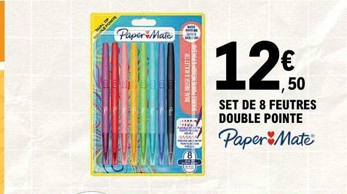Paper Mate Set de 8 feutres double pointe
