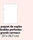 paquet de copies doubles perforées grands carreaux