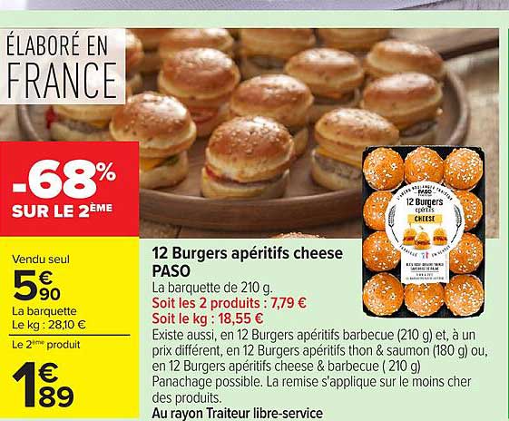PASO 12 Burgers apéritifs cheese