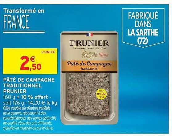 PÂTÉ DE CAMPAGNE TRADITIONNEL PRUNIER