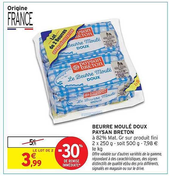 Paysan Breton Beurre Moulé Doux