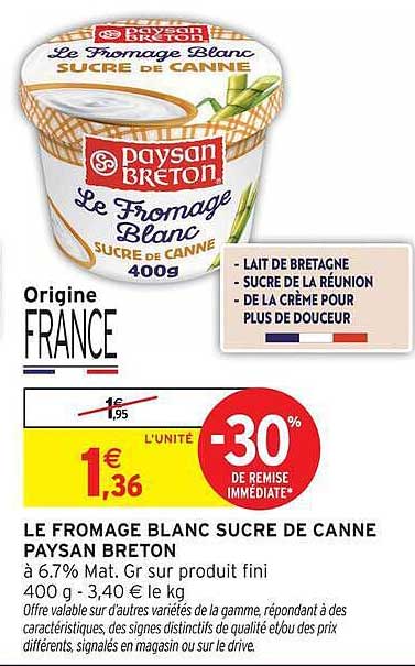 Paysan Breton Le Fromage Blanc Sucre de Canne