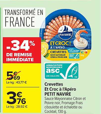 PETIT NAVIRE Crevettes Et Croc à l'Apéro