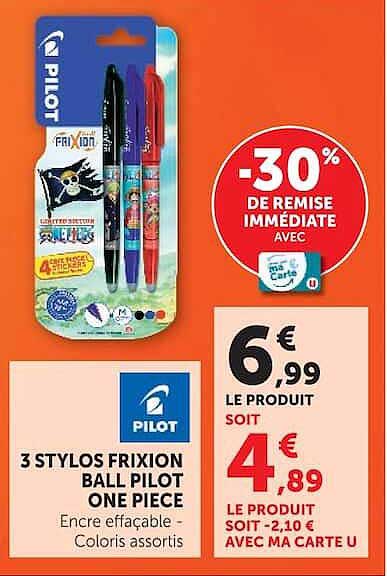 PILOT 3 STYLOS FRIXION BALL PILOT ONE PIECE