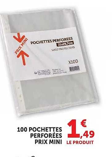 POCHETTES PERFOREES PRIX MINI