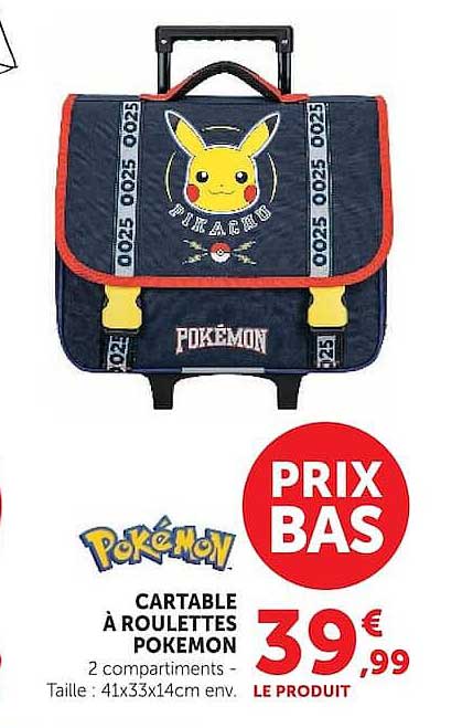 Pokémon Cartable à roulettes Pokémon