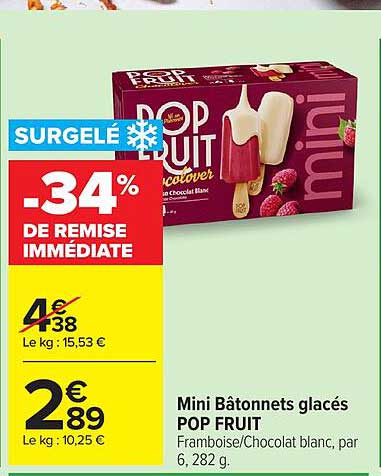 POP FRUIT Mini Bâtonnets glacés