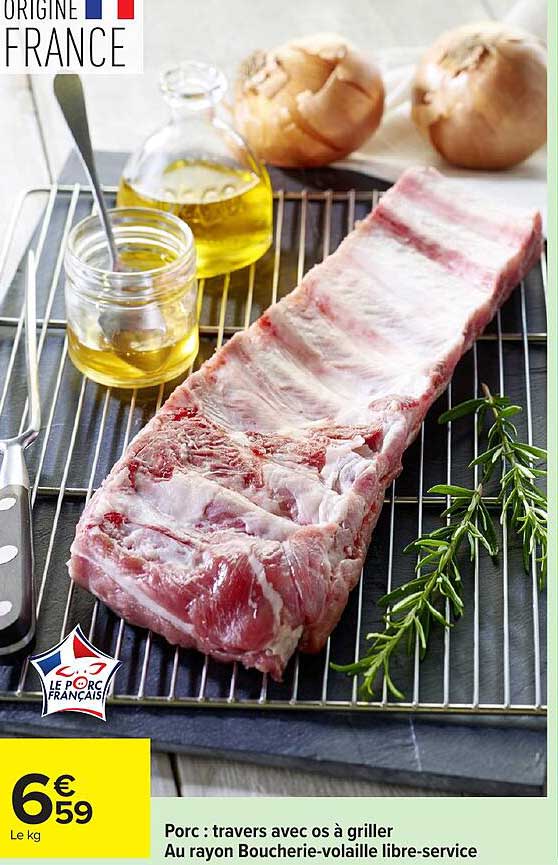 Porc : travers avec os à griller