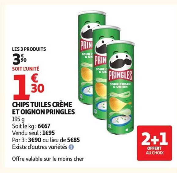 Pringles Chips Tuiles Crème et Oignon