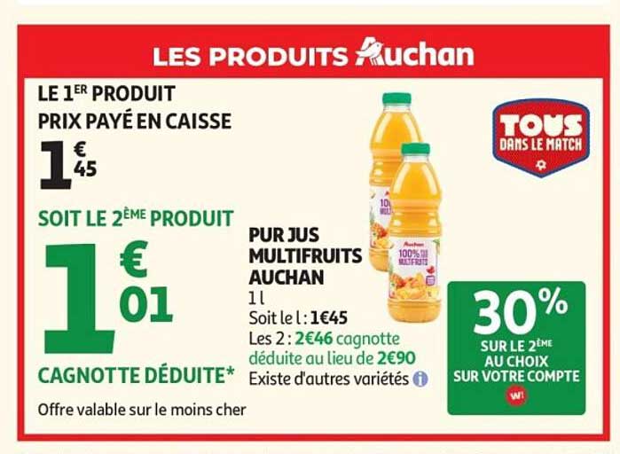 PUR JUS MULTIFRUITS AUCHAN