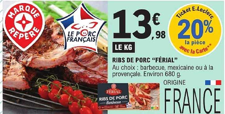 Ribs de porc “Férial”