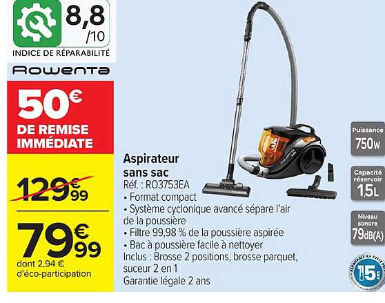 Rowenta Aspirateur sans sac