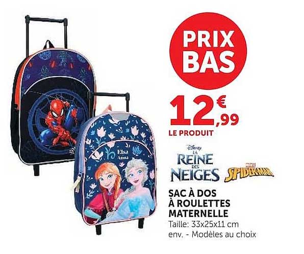 Sac à dos à roulettes maternelle