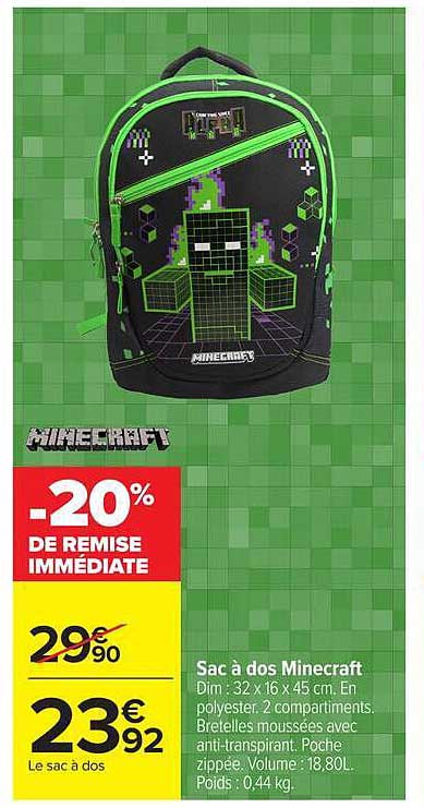 Sac à dos Minecraft