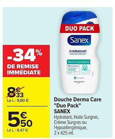 Sanex Douche Derma Care "Duo Pack