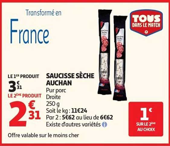 Saucisse sèche Auchan
