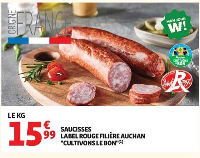 SAUCISSES LABEL ROUGE FILIÈRE AUCHAN