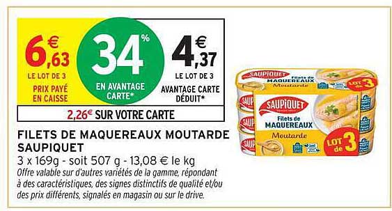 Saupiquet Filets de Maquereaux Moutarde