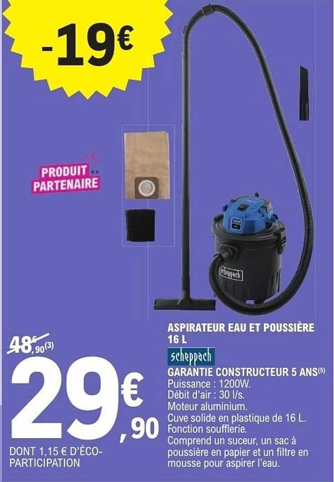 scheppach ASPIRATEUR EAU ET POUSSIÈRE