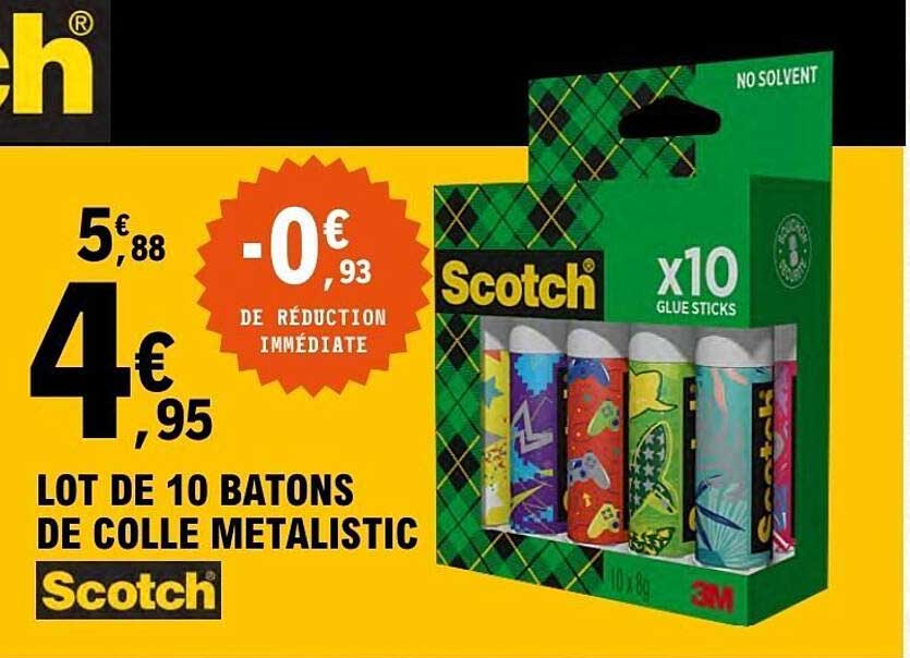 Scotch Lot de 10 batons de colle metaliistic