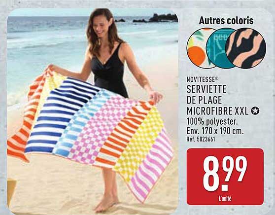 SERVIETTE DE PLAGE MICROFIBRE XXL