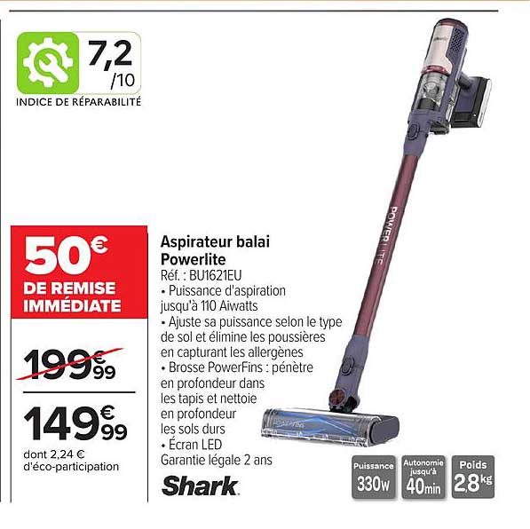 Shark Aspirateur balai Powerlite