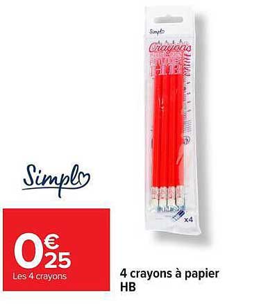 Simplex 4 crayons à papier HB