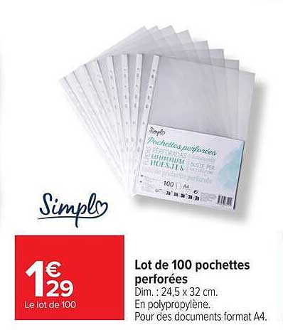 Simply Pochettes perforées