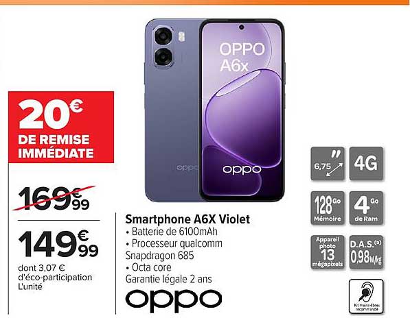 Smartphone A6X Violet
