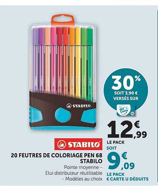 STABILO 20 FEUTRES DE COLORIAGE PEN 68