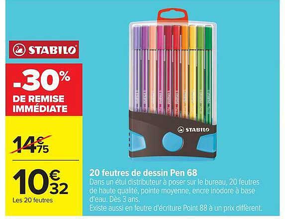 STABILO 20 feutres Pen 68