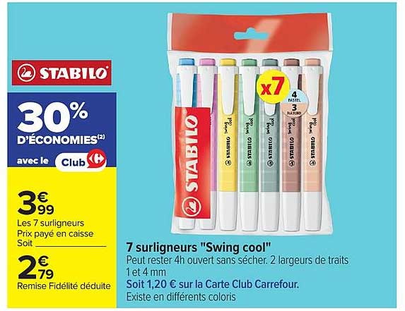 STABILO 7 surligneurs Swing cool