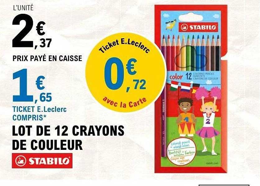 STABILO LOT DE 12 CRAYONS DE COULEUR