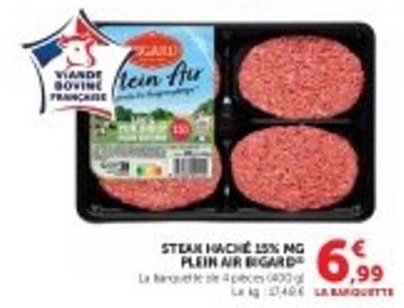 Steak haché 15% MG plein air regard