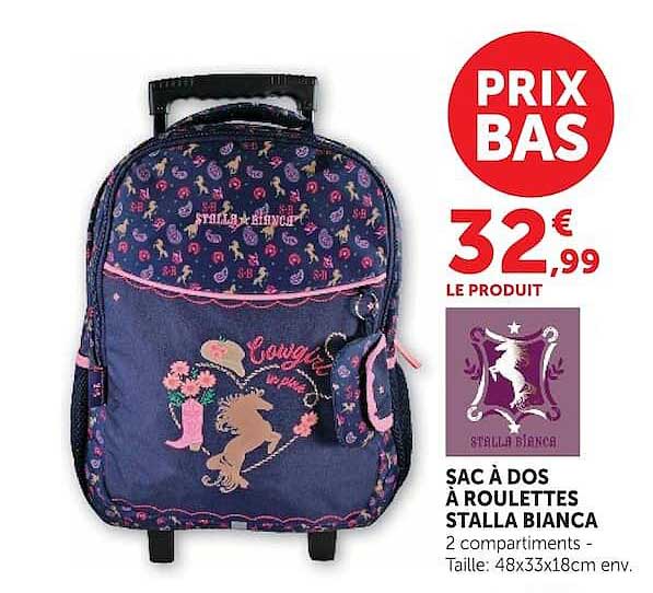 Stella Bianca Sac à dos à roulettes