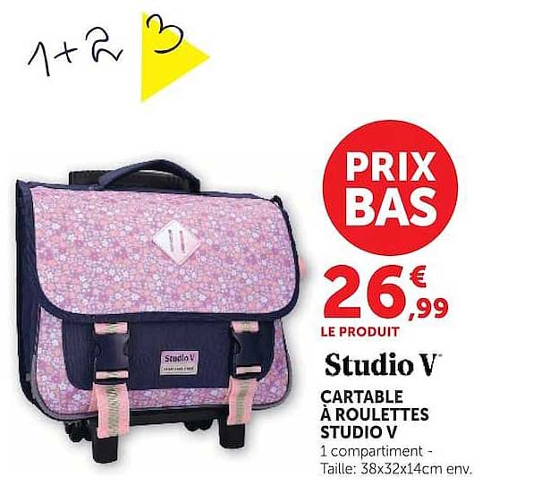 Studio V CARTABLE À ROULETTES STUDIO V