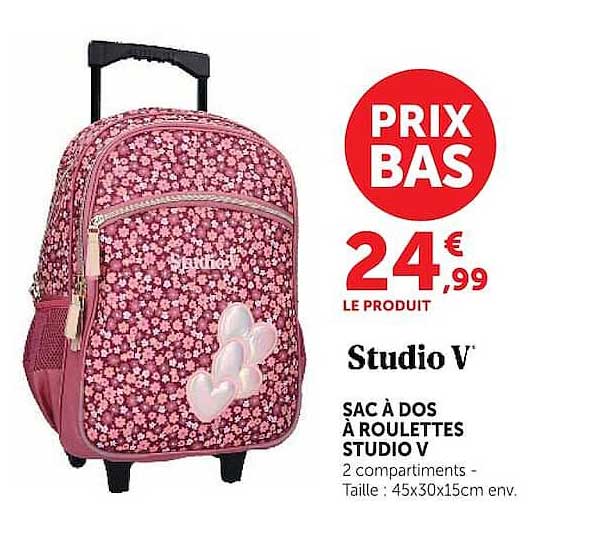 Studio V Sac à dos à roulettes