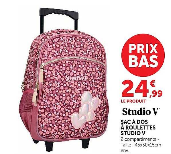 Studio V Sac à dos à roulettes